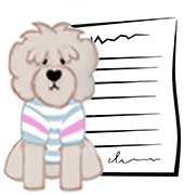 Auatralian Labradoodle dog and contract cartoon